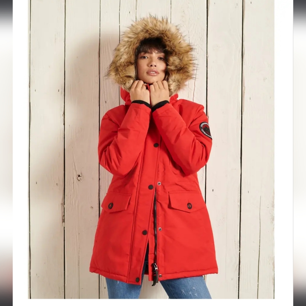 Superdry Everest Neon Orange Parka ❤️ - Picture 2 of 8